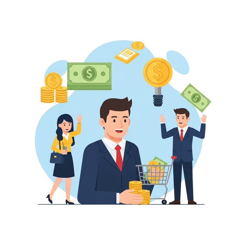 신용회복과 재정적 안정을 표현하는 희망적인 일러스트