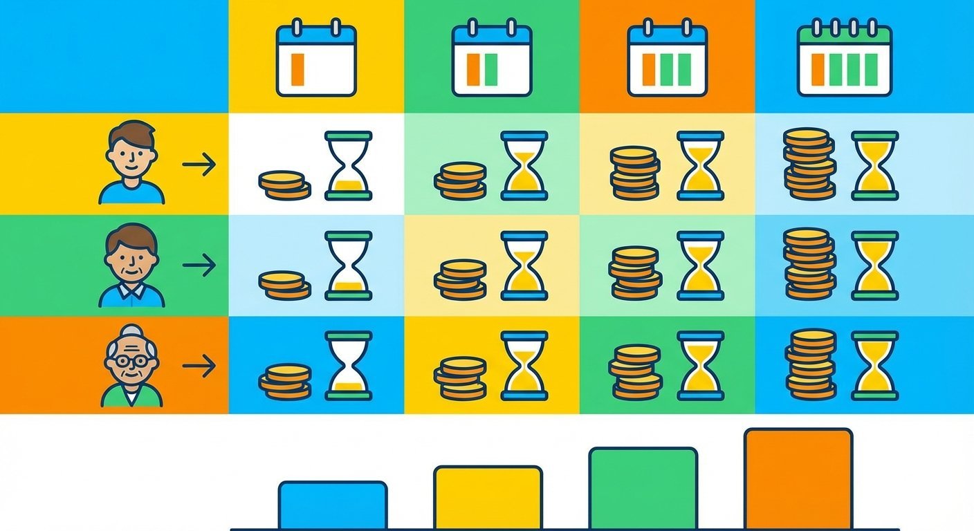 실업급여 소정급여일수 연령별 기간별 비교표를 보여주는 인포그래픽