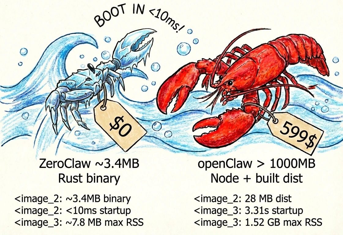 Read more about the article ZeroClaw vs OpenClaw 전격 비교 – 3.4MB Rust의 도전장