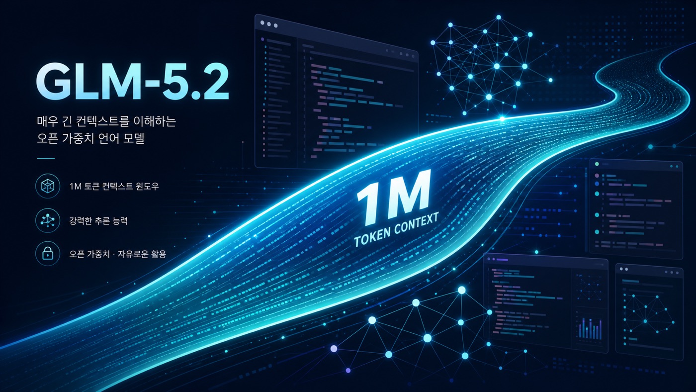 Read more about the article GLM-5.2 총정리: 1M 컨텍스트, MIT 라이선스, 코딩 벤치마크까지