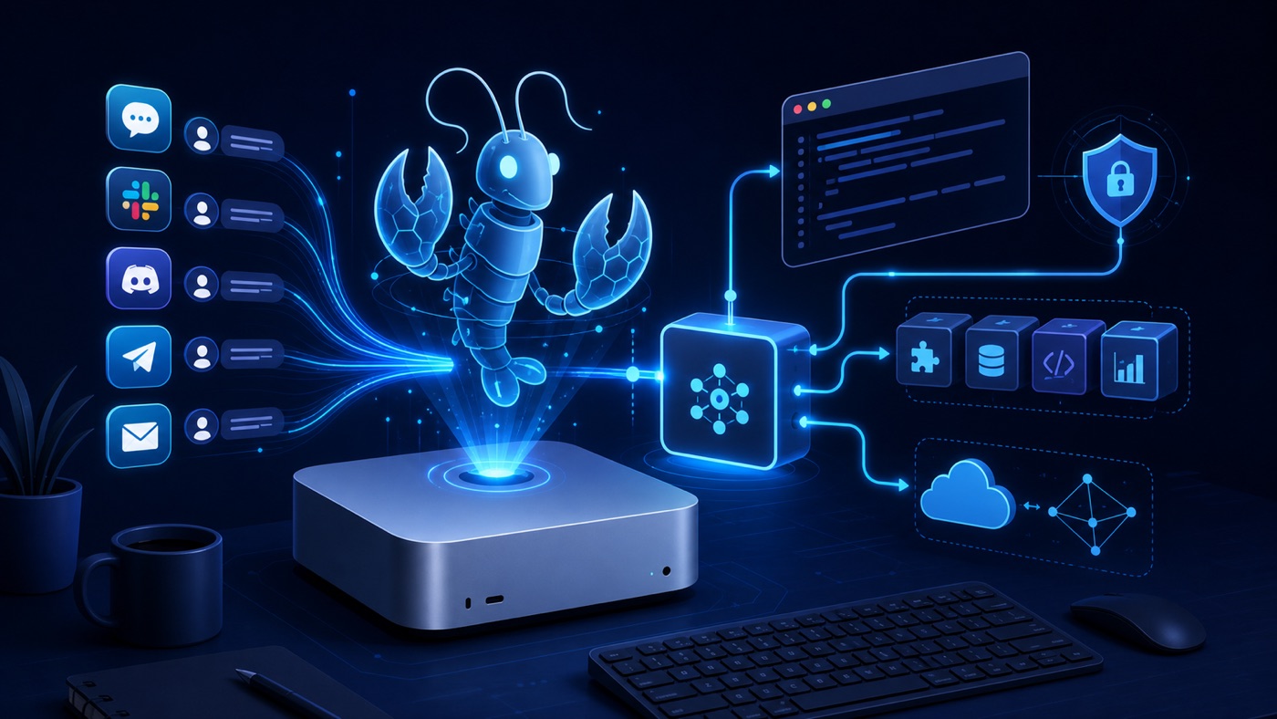 맥미니에서 OpenClaw 개인 AI 에이전트 서버를 운영하는 모습을 표현한 대표 이미지